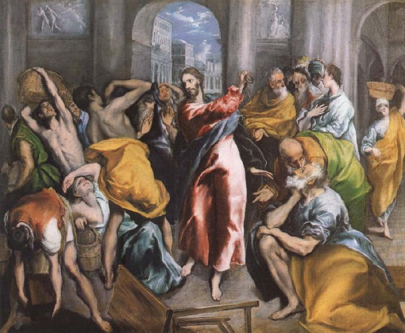 El Greco The Christ is driving businessman in the fane oil painting image